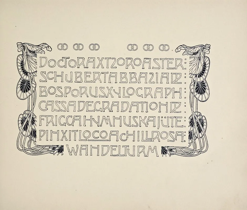 Beispiele Kunstlerischer Schrift Pl 043 Wall Art by Rudolf von Larisch - High-Resolution Digital Print