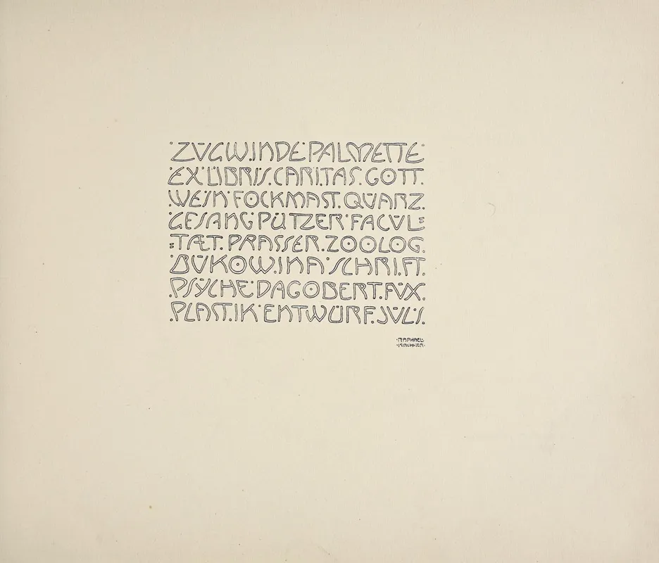 Beispiele Kunstlerischer Schrift Pl 044 Wall Art by Rudolf von Larisch - High-Resolution Digital Print