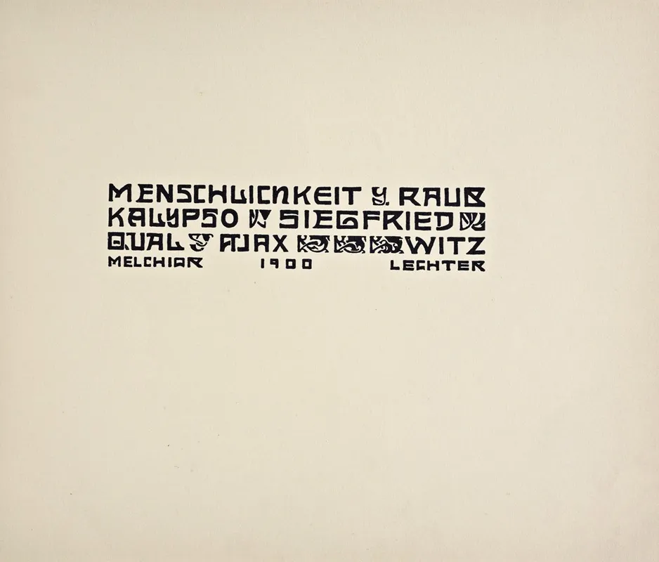 Beispiele Kunstlerischer Schrift Pl 046 Wall Art by Rudolf von Larisch - High-Resolution Digital Print