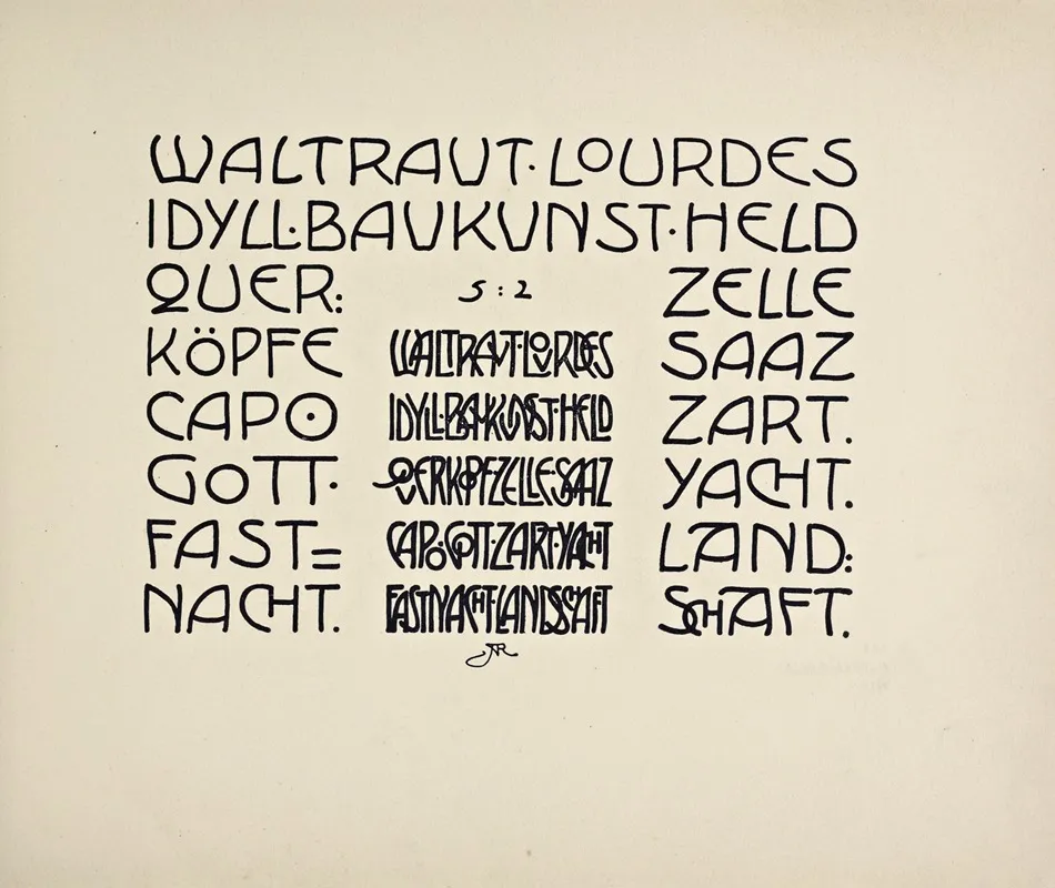 Beispiele Kunstlerischer Schrift Pl 061 Wall Art by Rudolf von Larisch - High-Resolution Digital Print
