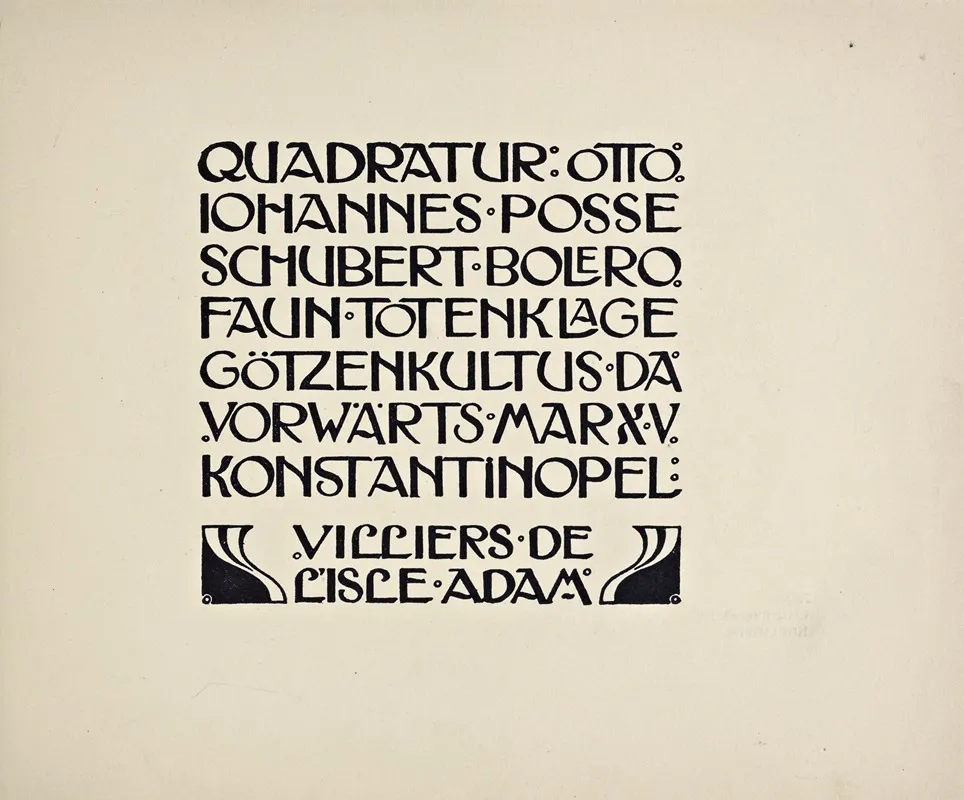 Beispiele Kunstlerischer Schrift Pl 063 Wall Art by Rudolf von Larisch - High-Resolution Digital Print