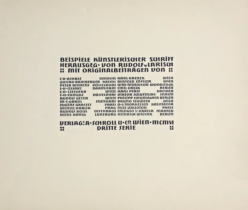 Beispiele Kunstlerischer Schrift Pl 066 Wall Art by Rudolf von Larisch - High-Resolution Digital Print