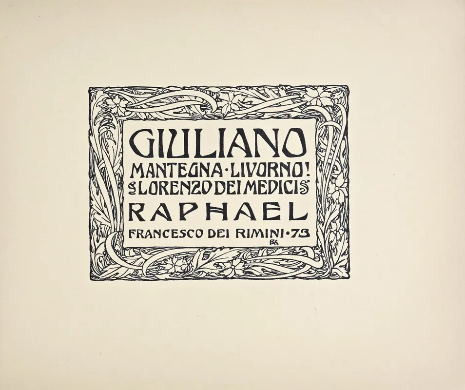 Beispiele Kunstlerischer Schrift Pl 084 Wall Art by Rudolf von Larisch - High-Resolution Digital Print
