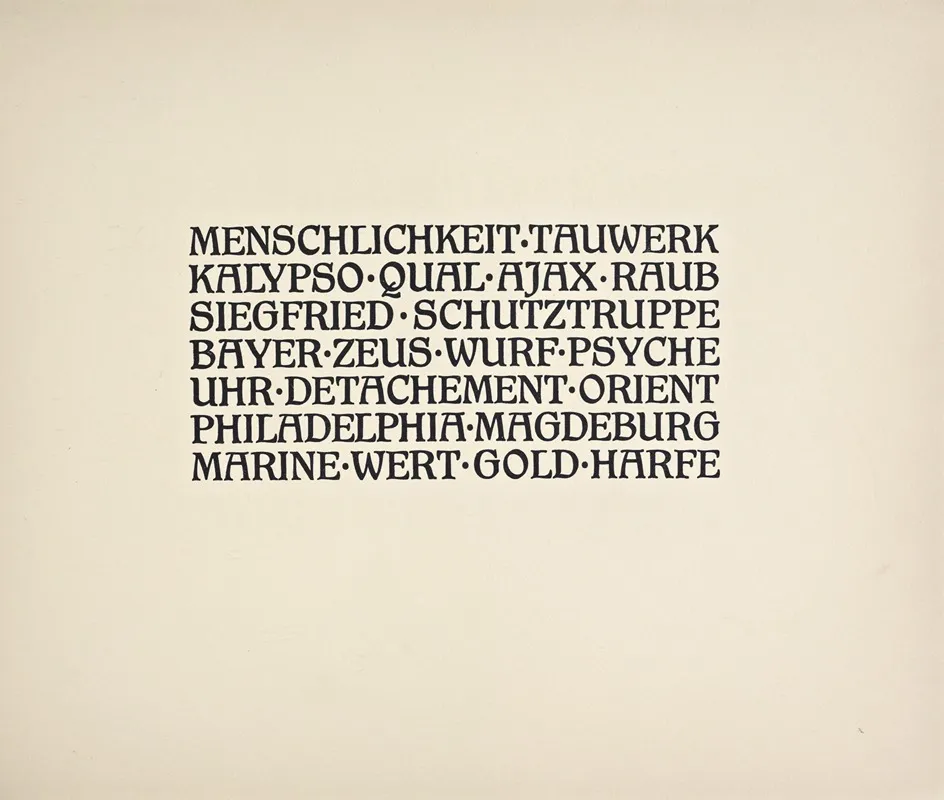 Beispiele Kunstlerischer Schrift Pl 086 Wall Art by Rudolf von Larisch - High-Resolution Digital Print