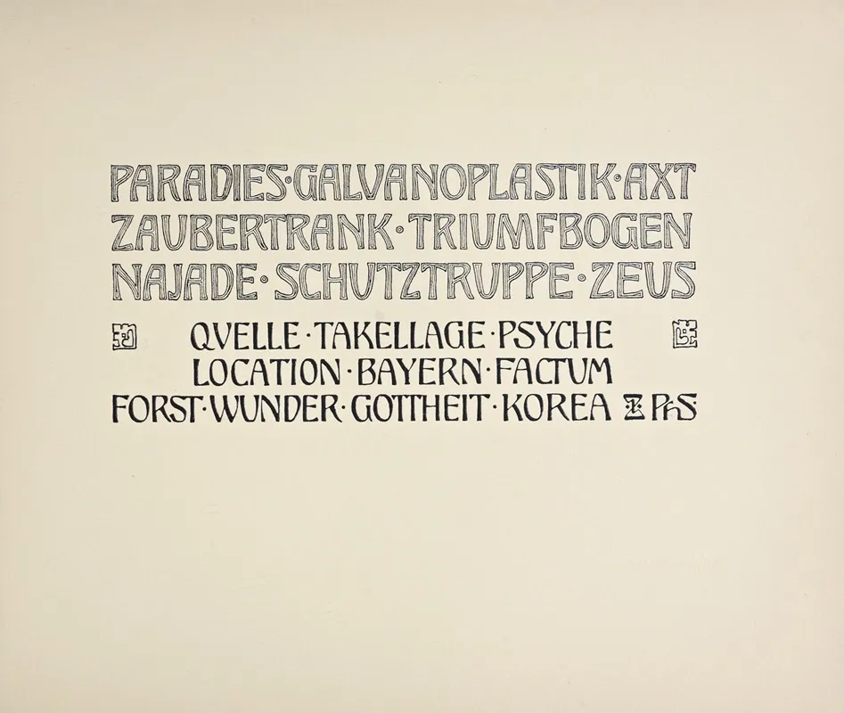 Beispiele Kunstlerischer Schrift Pl 098 Wall Art by Rudolf von Larisch - High-Resolution Digital Print