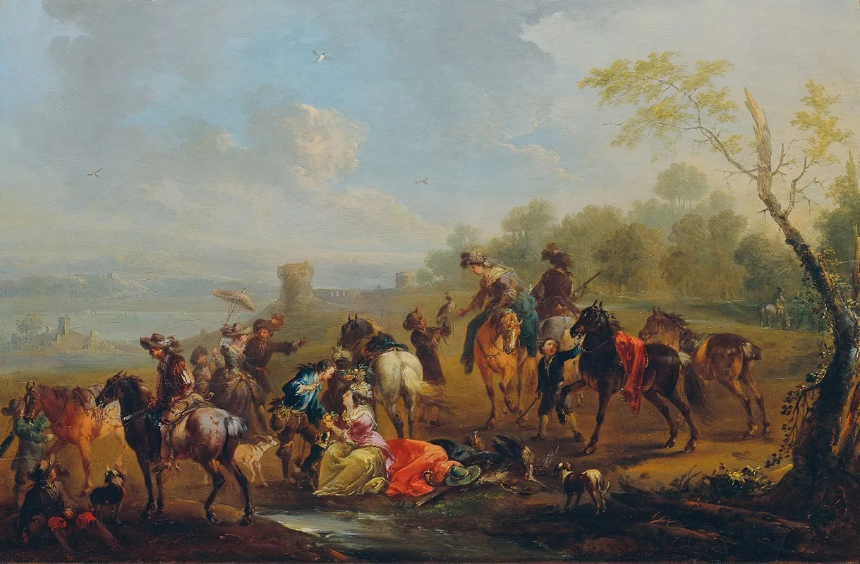 Beizerfolg Auf Reiher Wall Art by August Querfurt - High-Resolution Digital Print