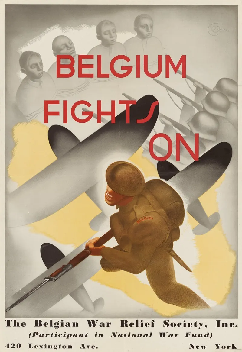 Belgium Fights On Wall Art by R. Sturbelle - High-Resolution Digital Print