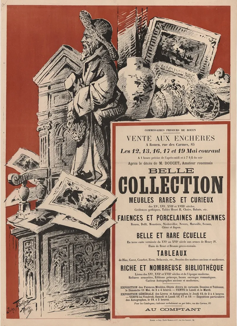 Belle Collection Meubles Rares Et Curieux Wall Art by Imp. Emile Deshays et Ce - High-Resolution Digital Print