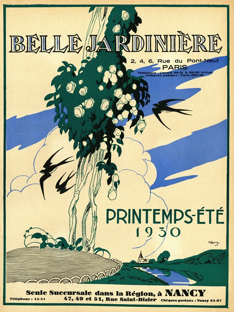 Belle Jardiniere Printemps Ete 1930 by G. Lauve - High-Resolution Digital Print