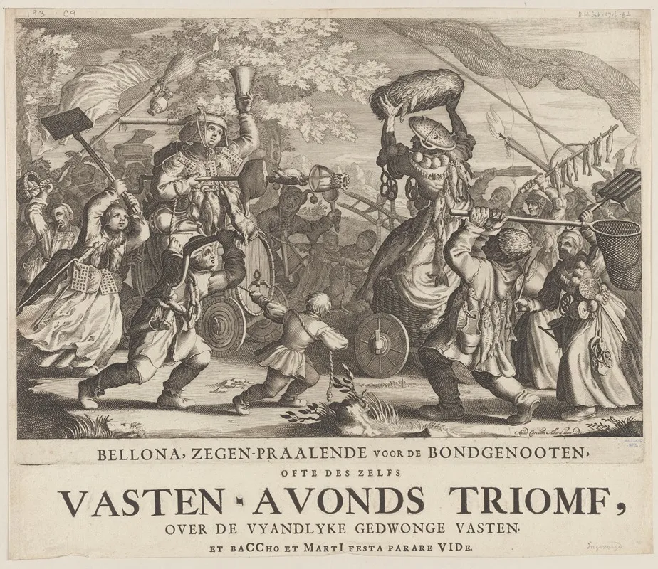 Bellona Zegen Praalende Voor De Bondgenooten Ofte Des Zelfs Vasten Avonds Triomf Over De Vyandlyke Gedwonge Vasten Wall Art by Boëtius Adamsz. Bolswert - High-Resolution Digital Print