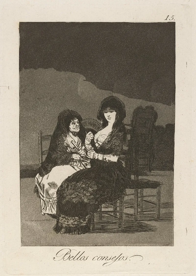 Bellos Consejos Pretty Teachings Wall Art by Francisco de Goya - High-Resolution Digital Print