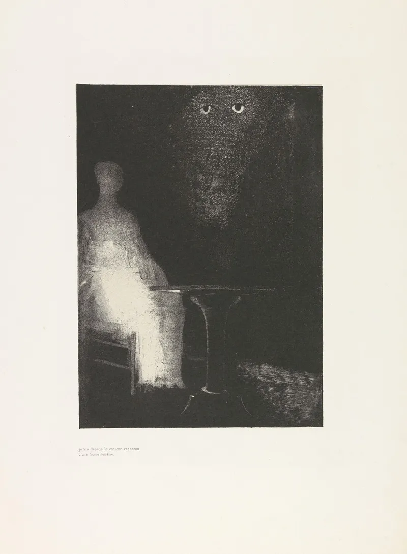 Below I Saw The Vaporous Contours Of A Human Form 2 Wall Art by Odilon Redon - High-Resolution Digital Print