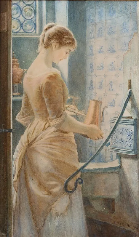 Below Stairs Wall Art by Arthur Foord Hughes - High-Resolution Digital Print
