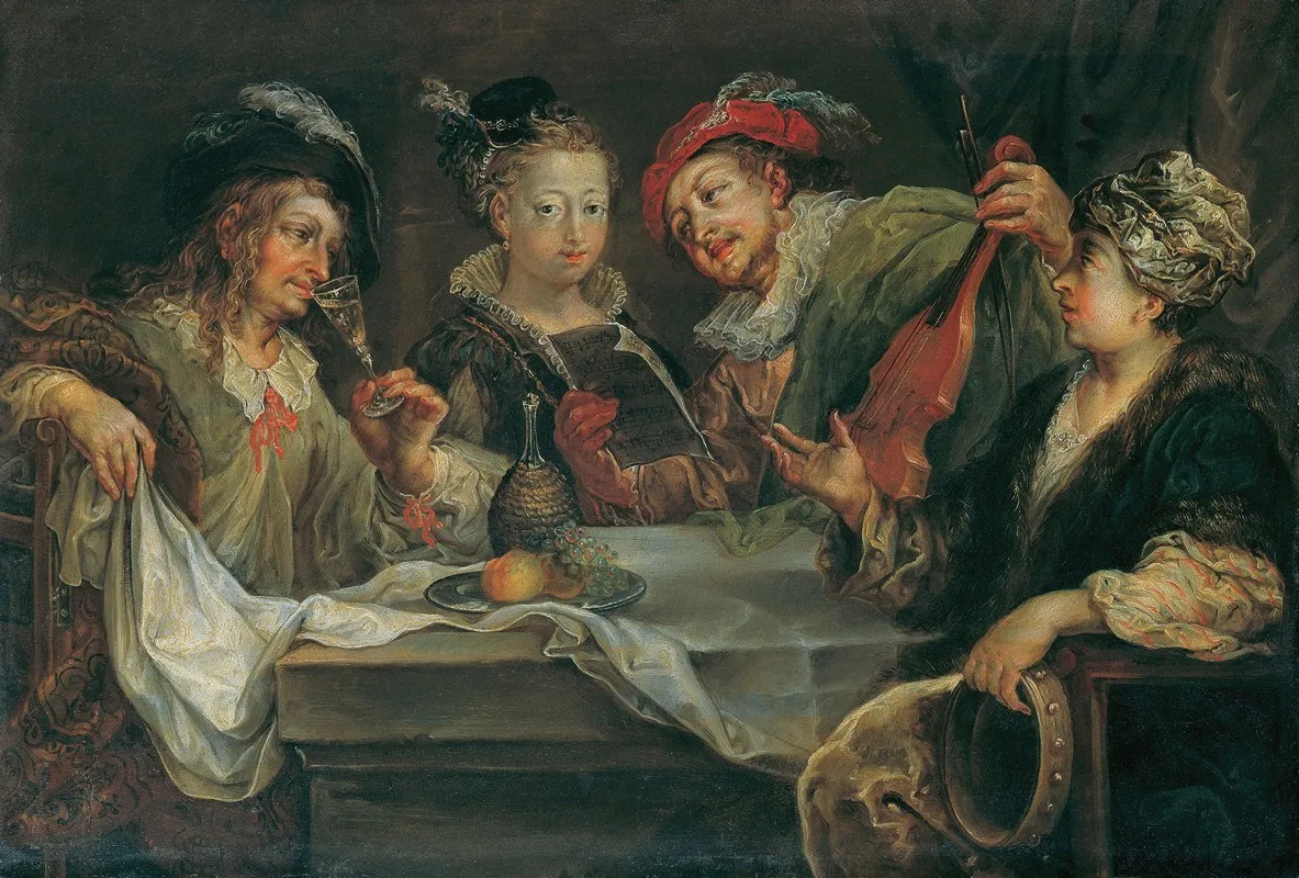 Belustigung Nach Dem Mahle Wall Art by Johann Georg Platzer - High-Resolution Digital Print