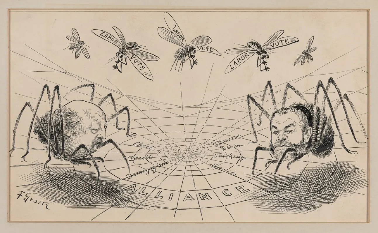 Ben Butler Republican Politician And John Kelly Tammany Boss Have Failed With Deceit To Trick The Labor Vote Into Their Web Wall Art by F. Graetz - High-Resolution Digital Print