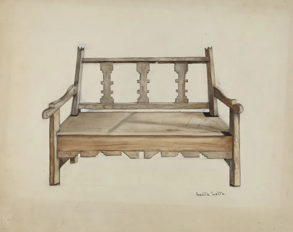 Bench 9 Wall Art by Juanita Lantz - High-Resolution Digital Print