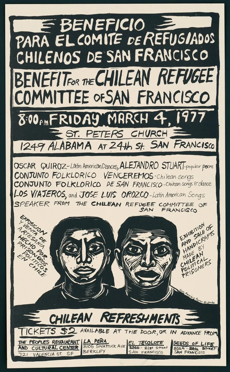 Benefit For The Chilean Refugee Committee Of San Francisco Wall Art by Rachael Romero - High-Resolution Digital Print