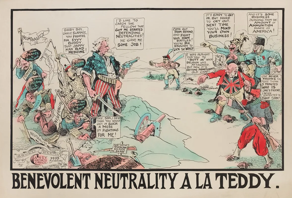 Benevolent Neutrality A La Teddy Wall Art by Carey Cartoon Service - High-Resolution Digital Print