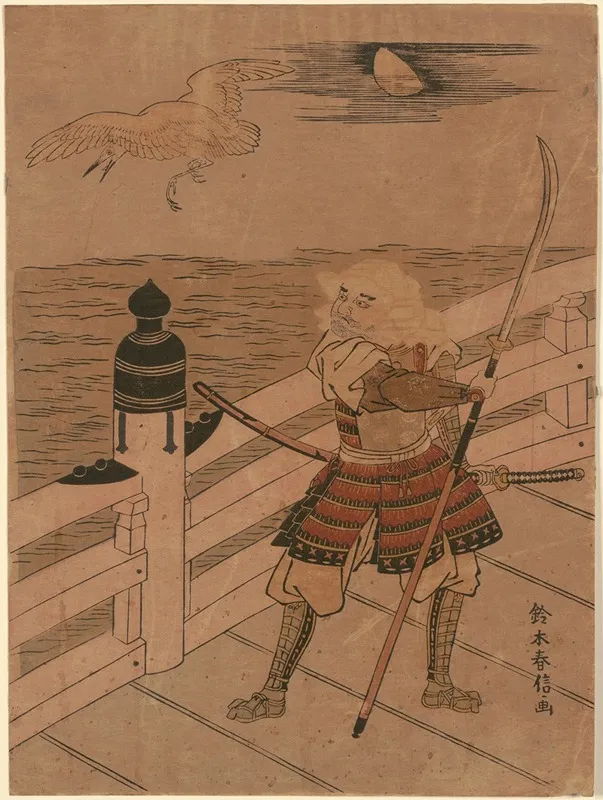 Benkei And Heron On Bridge