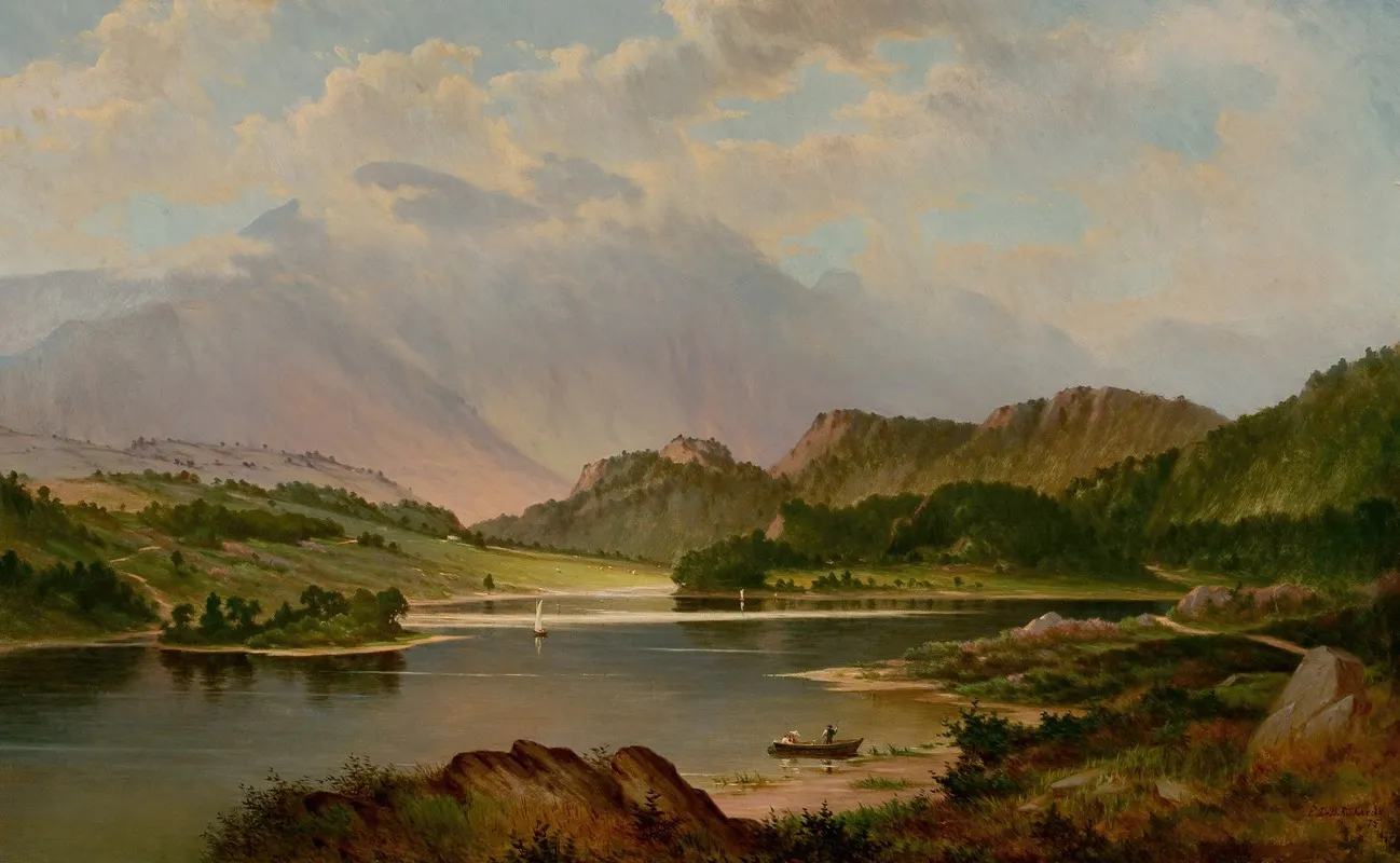 Benvenue Rising Over Loch Achray Scotland Wall Art by Frederick Debourg Richards - High-Resolution Digital Print