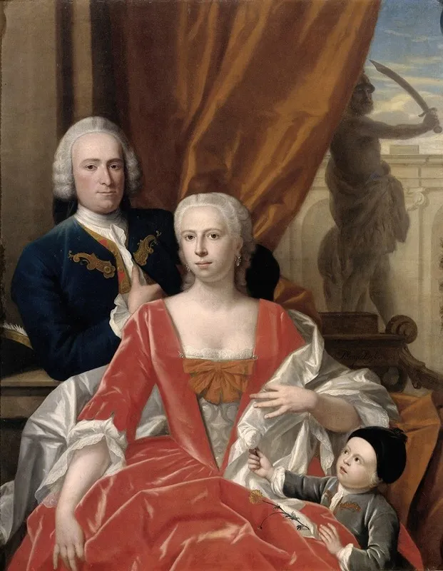 Berend Van Iddekinge 1717 1801 With His Wife Johanna Maria Sichterman 1726 1756 And Their Son Jan Albert B 1744 Wall Art by Philip van Dijk - High-Resolution Digital Print