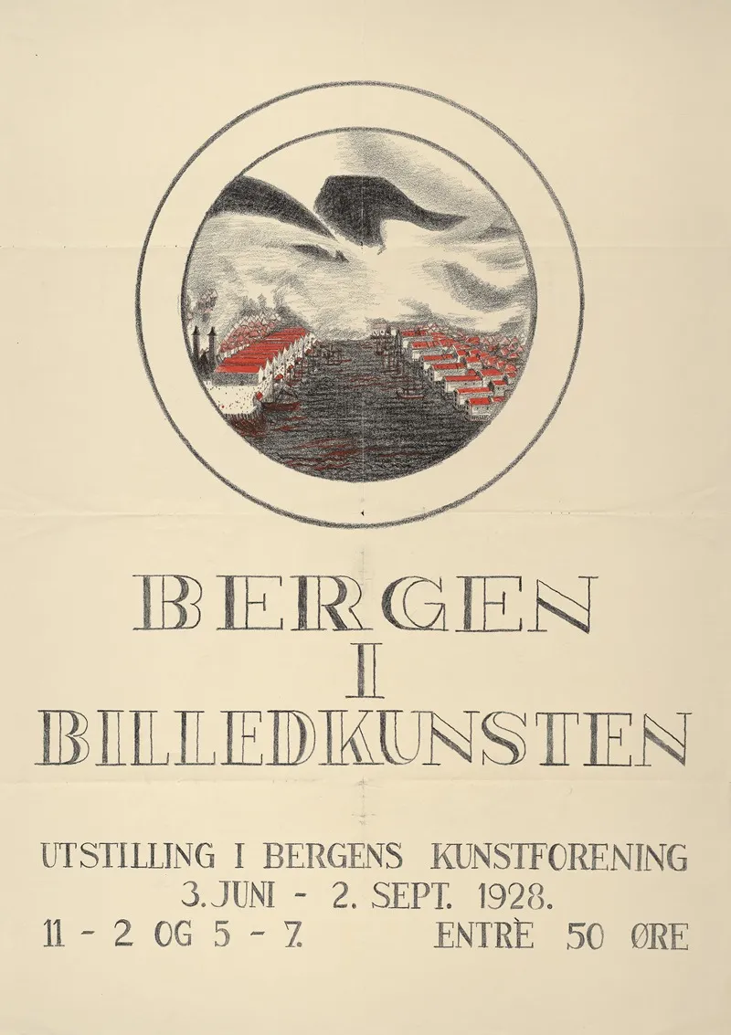 Bergen I Billedkunsten Wall Art by John Grieg lito - High-Resolution Digital Print