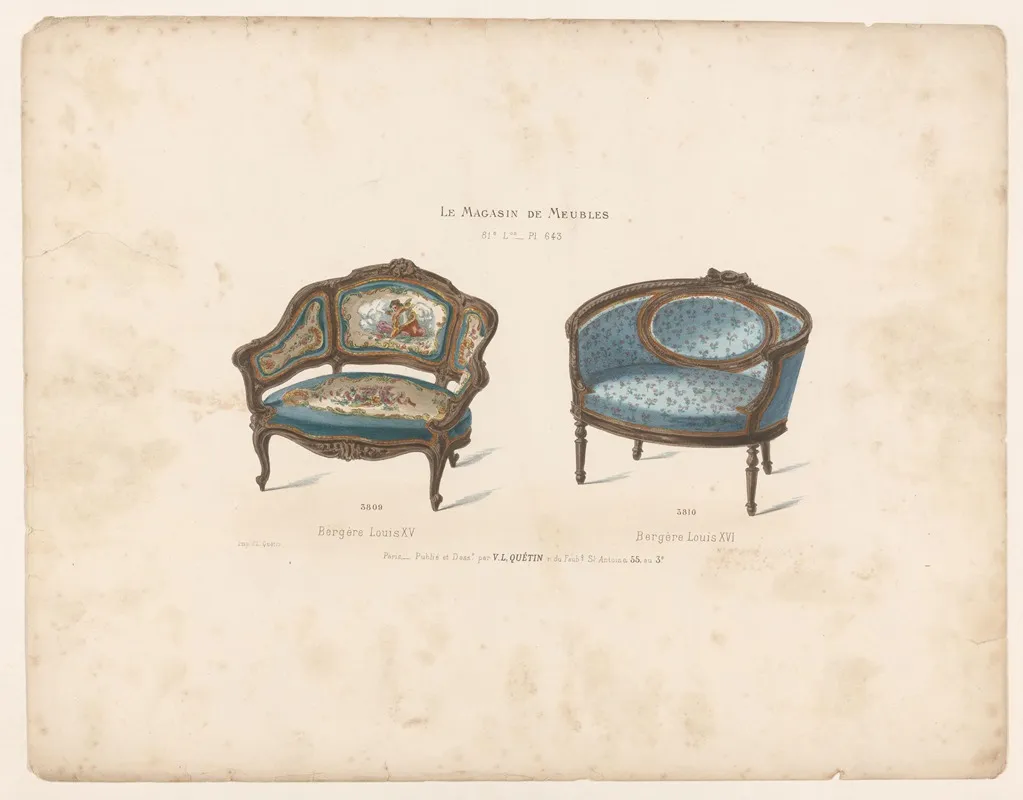 Bergere Louis Xv Bergere Louis Xvi Wall Art by Victor Léon Michel Quétin - High-Resolution Digital Print