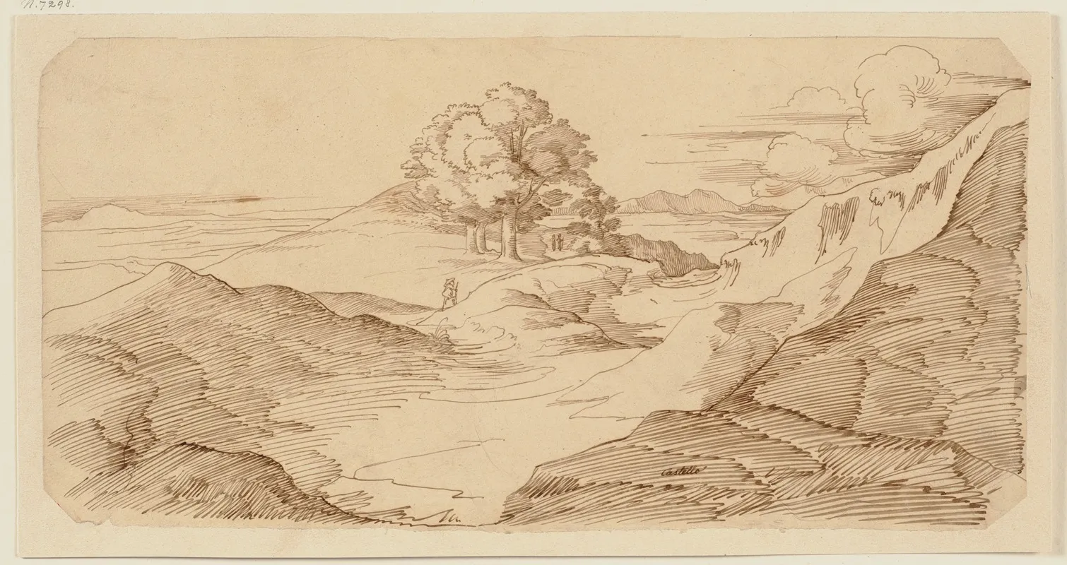 Bergige Italienische Landschaft Wall Art by Eduard von Steinle - High-Resolution Digital Print