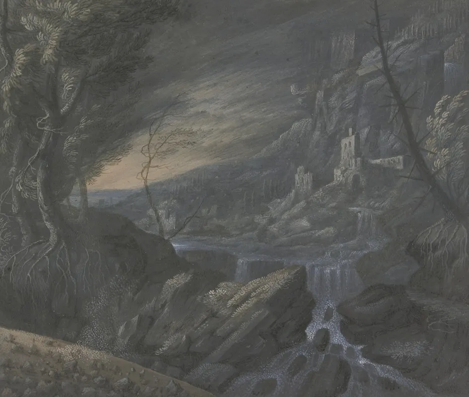 Berglandschaft Mit Schlossern Wall Art by Johann Nikolaus Gassner - High-Resolution Digital Print