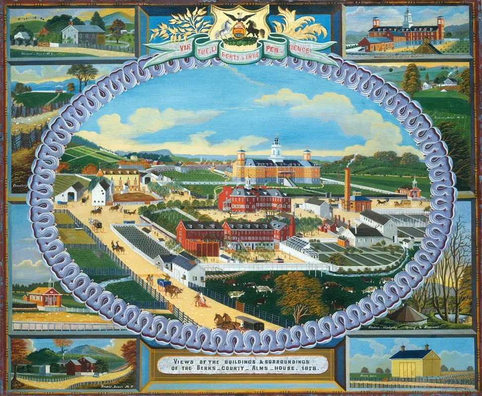 Berks County Almshouse 1878 Wall Art by Charles C. Hofmann - High-Resolution Digital Print
