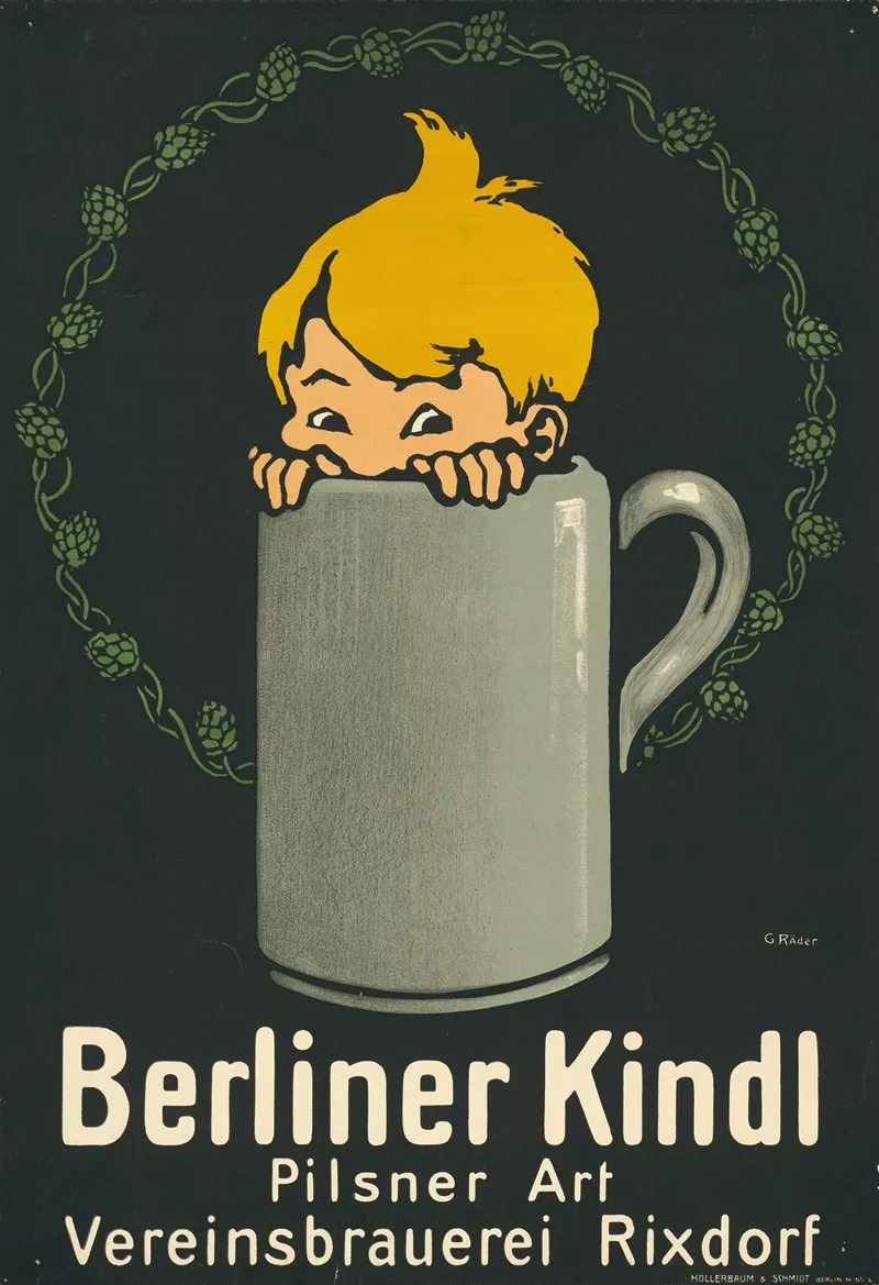 Berliner Kindl Pilsner Art Vereinsbrauerei Rixdorf Wall Art by Georg Räder - High-Resolution Digital Print