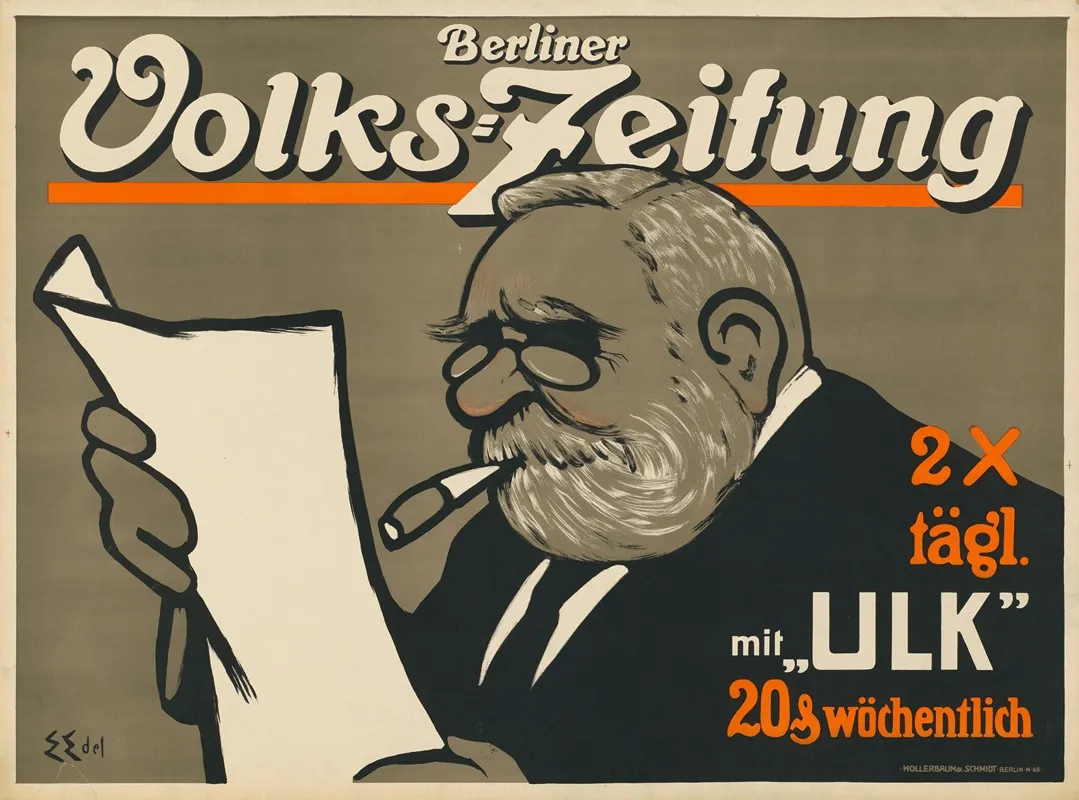 Berliner Volks Zeitung Wall Art by Edmund Edel - High-Resolution Digital Print