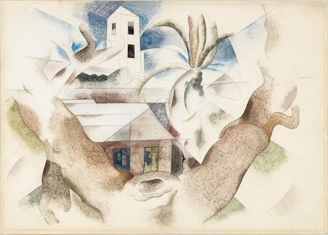 Bermuda No 1 Tree And House Wall Art by Charles Demuth - High-Resolution Digital Print