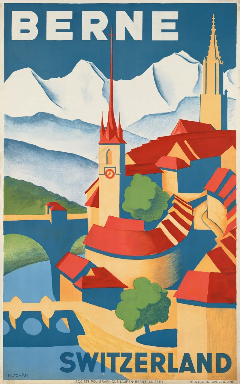 Berne Switzerland Wall Art by H. Schär - High-Resolution Digital Print