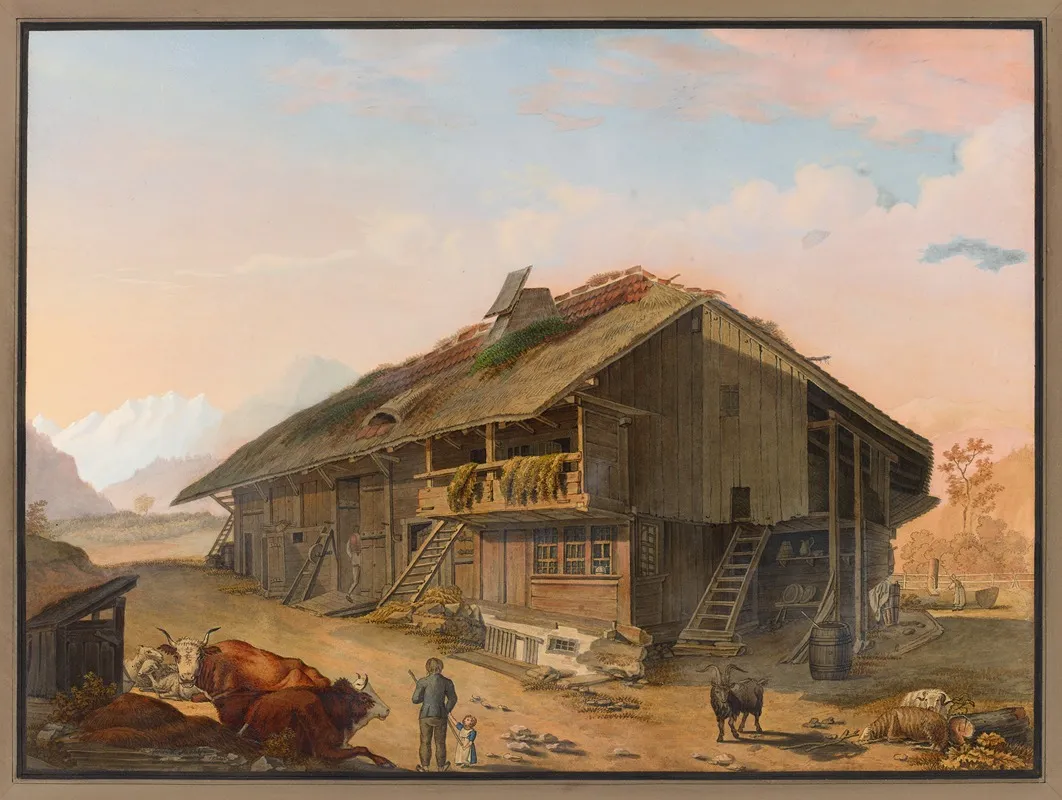 Berner Kleinbauernhaus Wall Art by Johann Friedrich Maehly - High-Resolution Digital Print