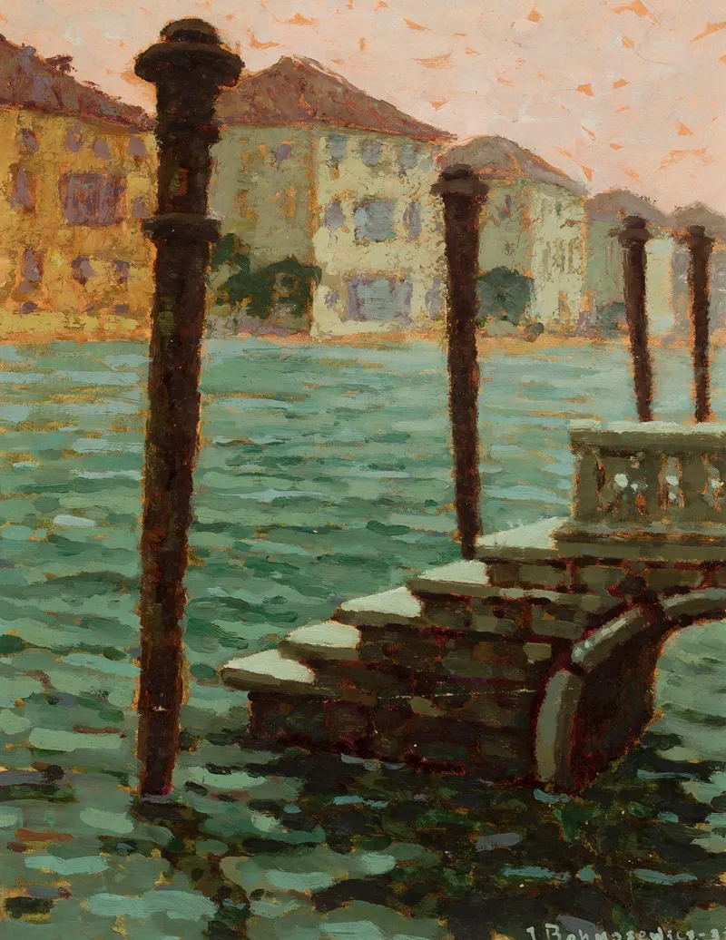 Beside Canalazzo In Venice Wall Art by Jan Bohuszewicz - High-Resolution Digital Print