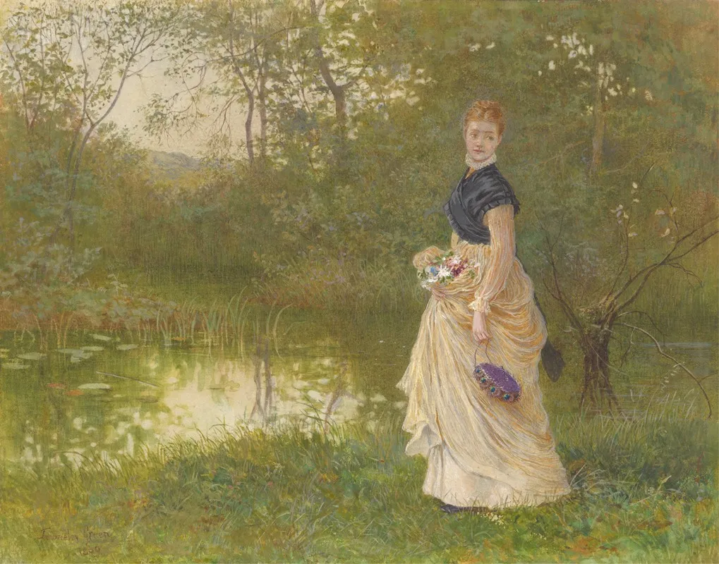 Beside The Lily Pond Wall Art by Henry Towneley Green - High-Resolution Digital Print