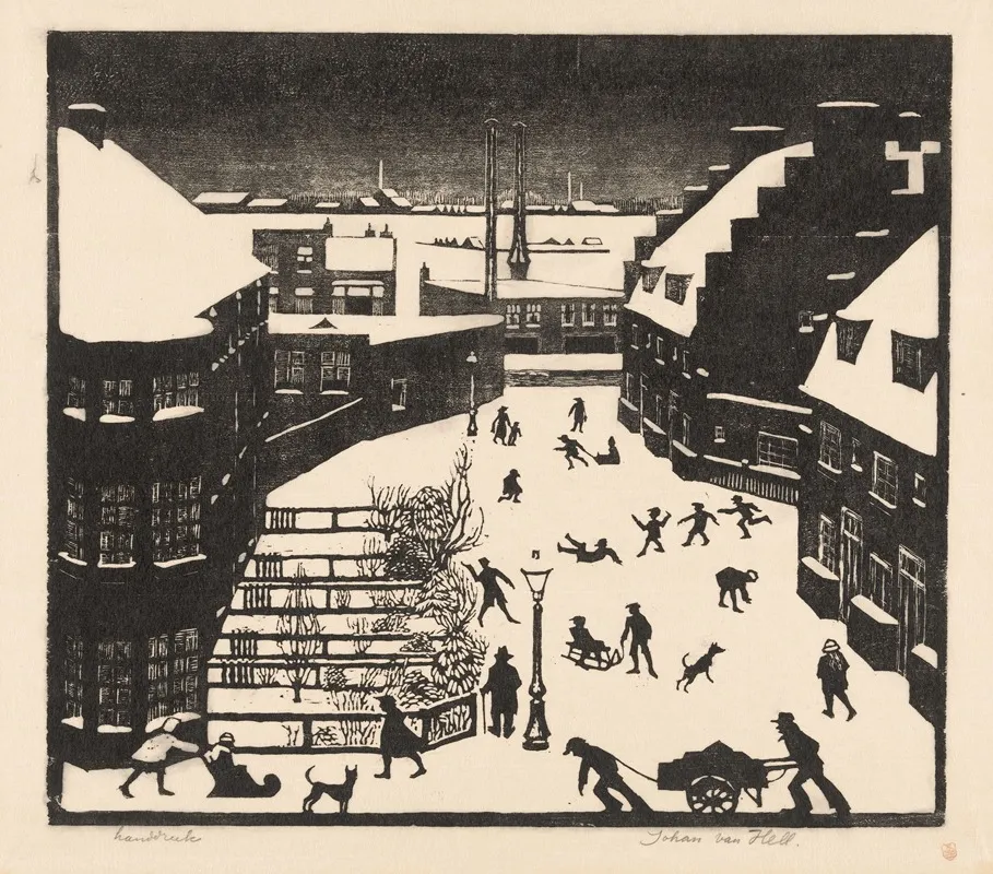 Besneeuwde Stad Wall Art by Johan van Hell - High-Resolution Digital Print