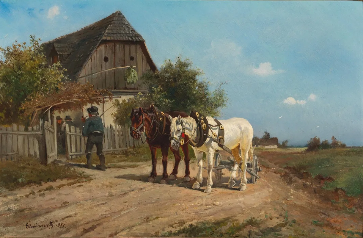 Besuch Beim Heurigen Wall Art by Ignaz Ellminger - High-Resolution Digital Print