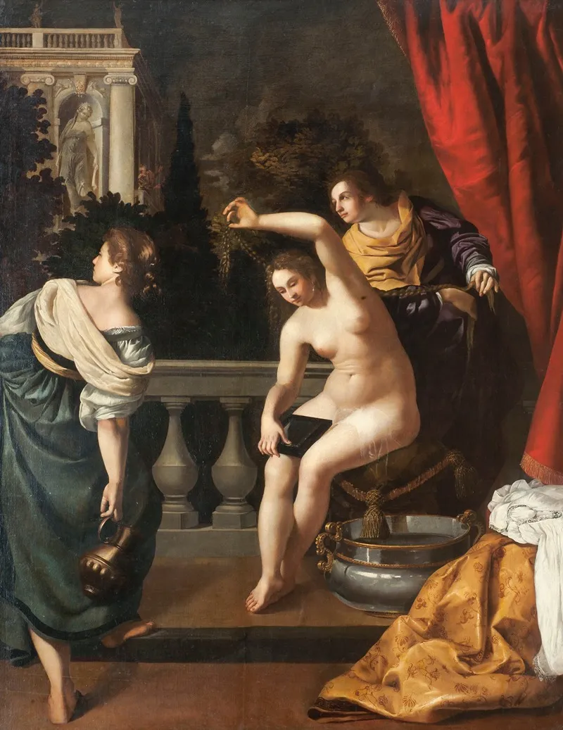 Betsabea Al Bagno Wall Art by Artemisia Gentileschi - High-Resolution Digital Print