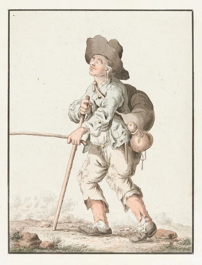 Bettler Blinder Mann In Zerlumpter Kleidung Wall Art by Marquard Wocher - High-Resolution Digital Print