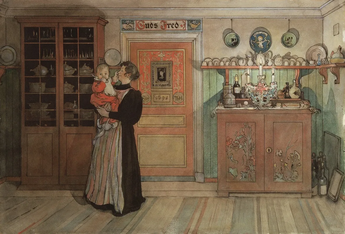 Between Christmas And New Year Wall Art by Carl Larsson - High-Resolution Digital Print