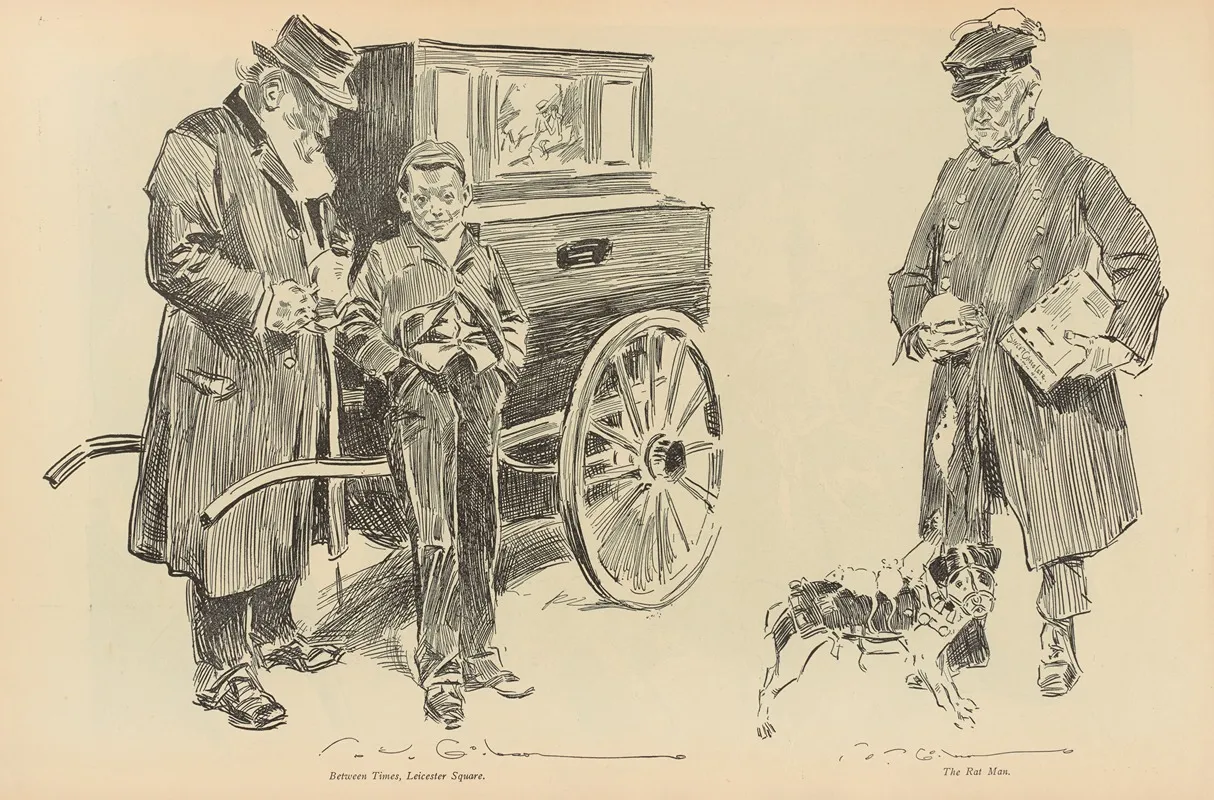 Between Times Leicester Square Wall Art by Charles Dana Gibson - High-Resolution Digital Print