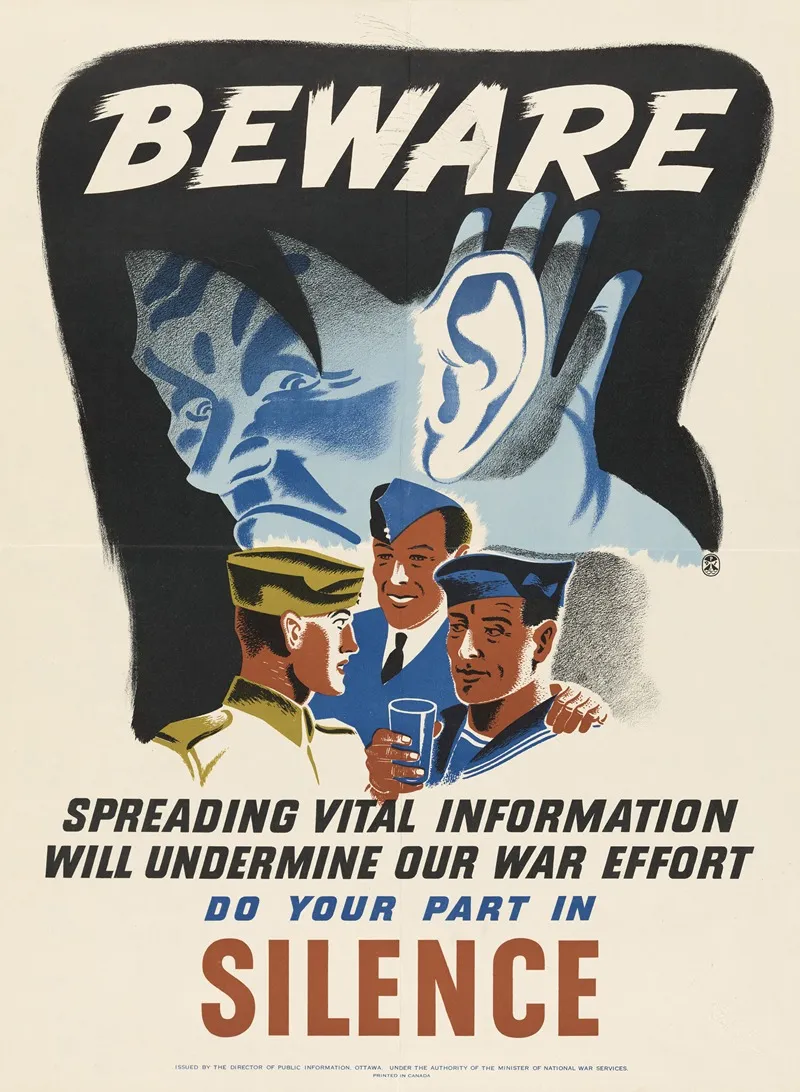 Beware Spreading Vital Information Will Undermine Our War Effort Do Your Part In Silence