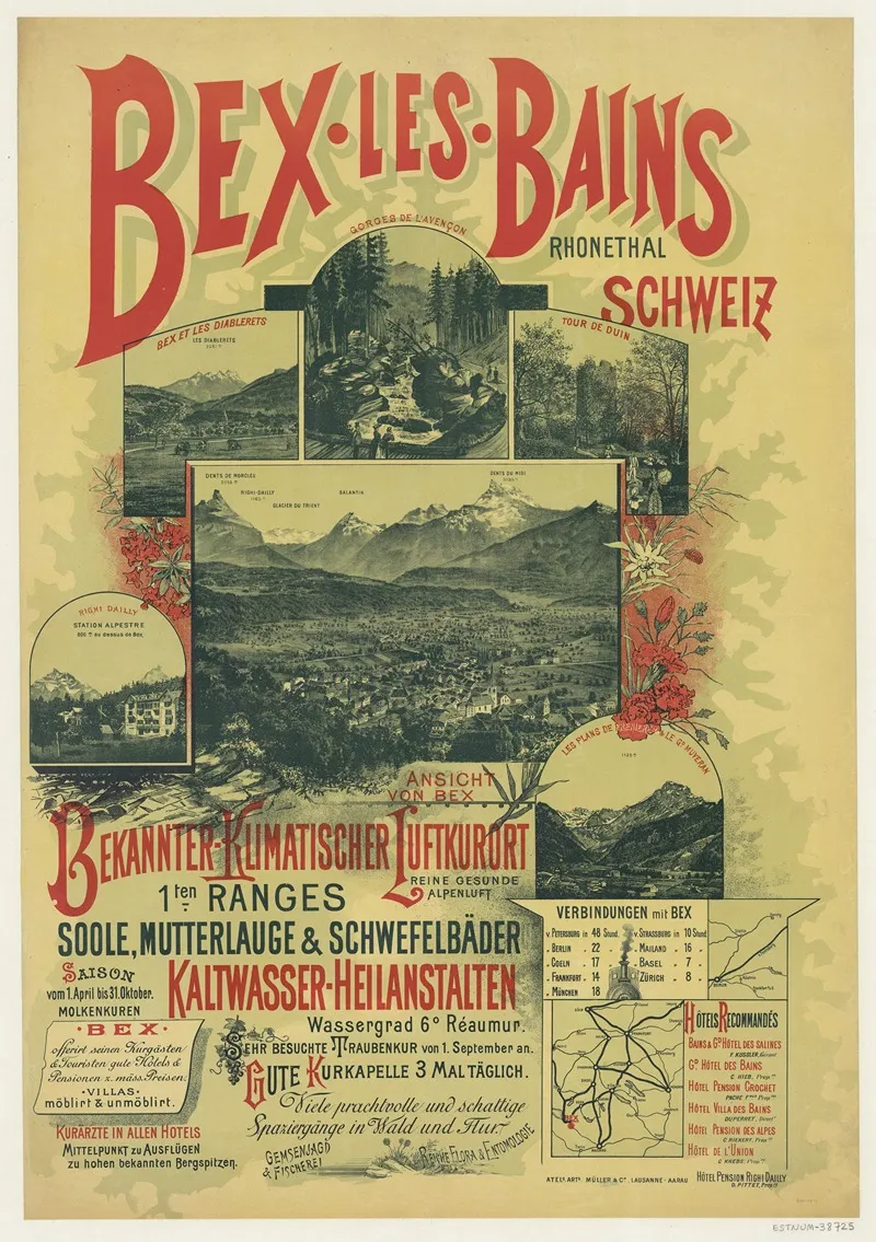 Bex Les Bains Rhonethal Schweiz Wall Art by Anonymous - High-Resolution Digital Print