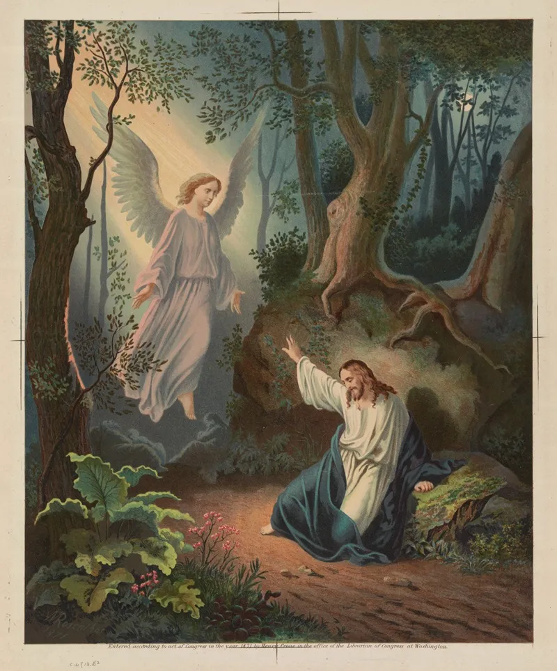 Biblical Scene Christ With Angel Wall Art by Henry Crone - High-Resolution Digital Print