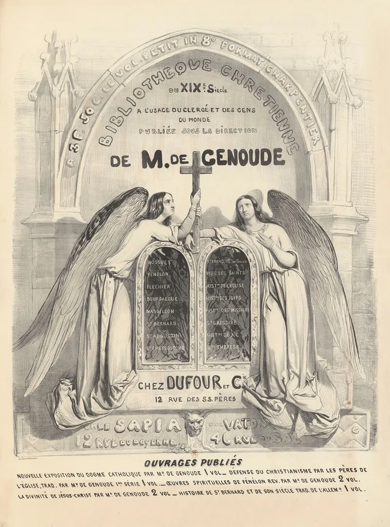 Bibliotheque Chretienne Du Xixe Siecle A Lusage Du Clerge Et Des Gens Du Monde Wall Art by Imp. Lemercier &amp; Cie - High-Resolution Digital Print