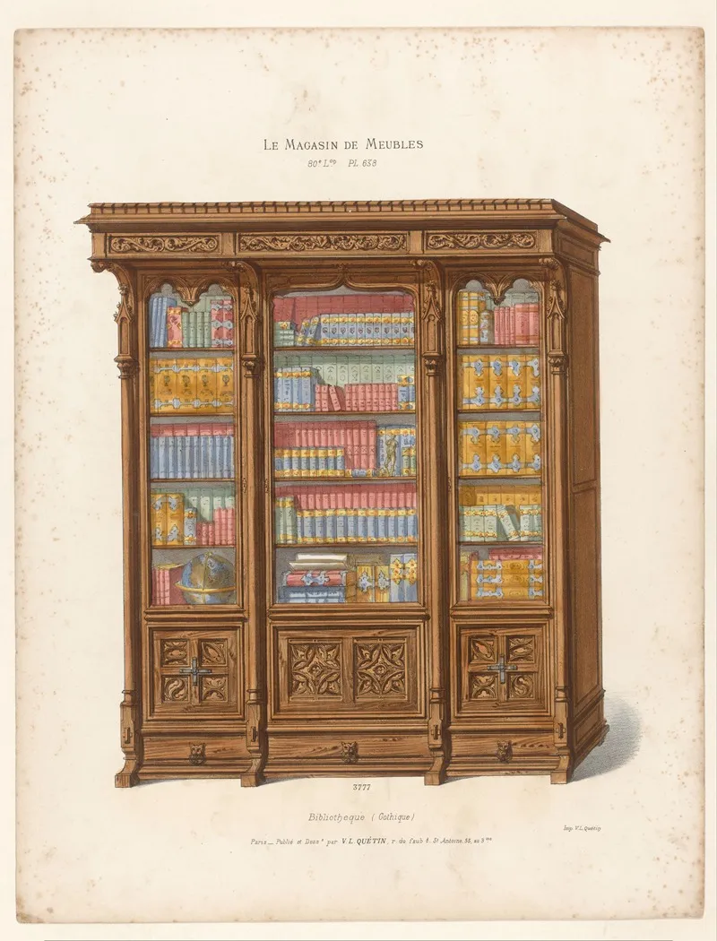Bibliotheque Gothique Wall Art by Victor Léon Michel Quétin - High-Resolution Digital Print