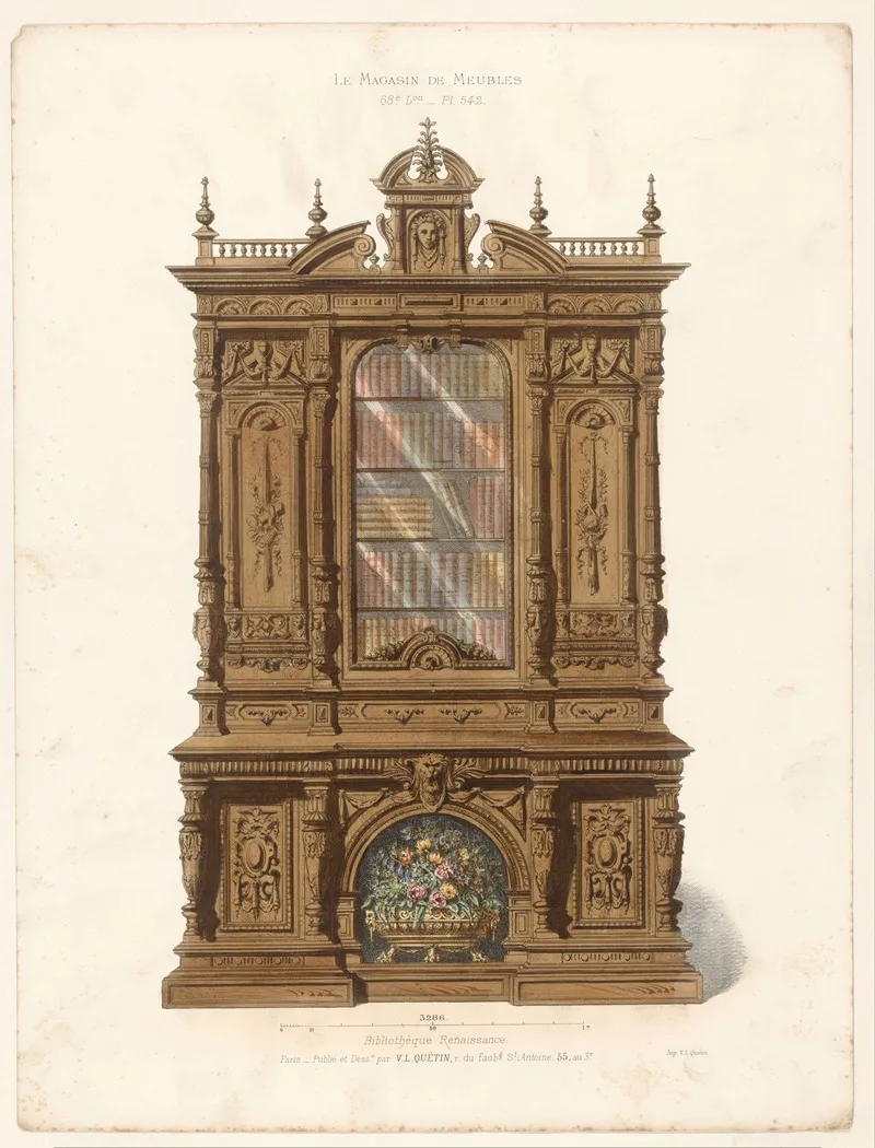 Bibliotheque Renaissance Wall Art by Victor Léon Michel Quétin - High-Resolution Digital Print