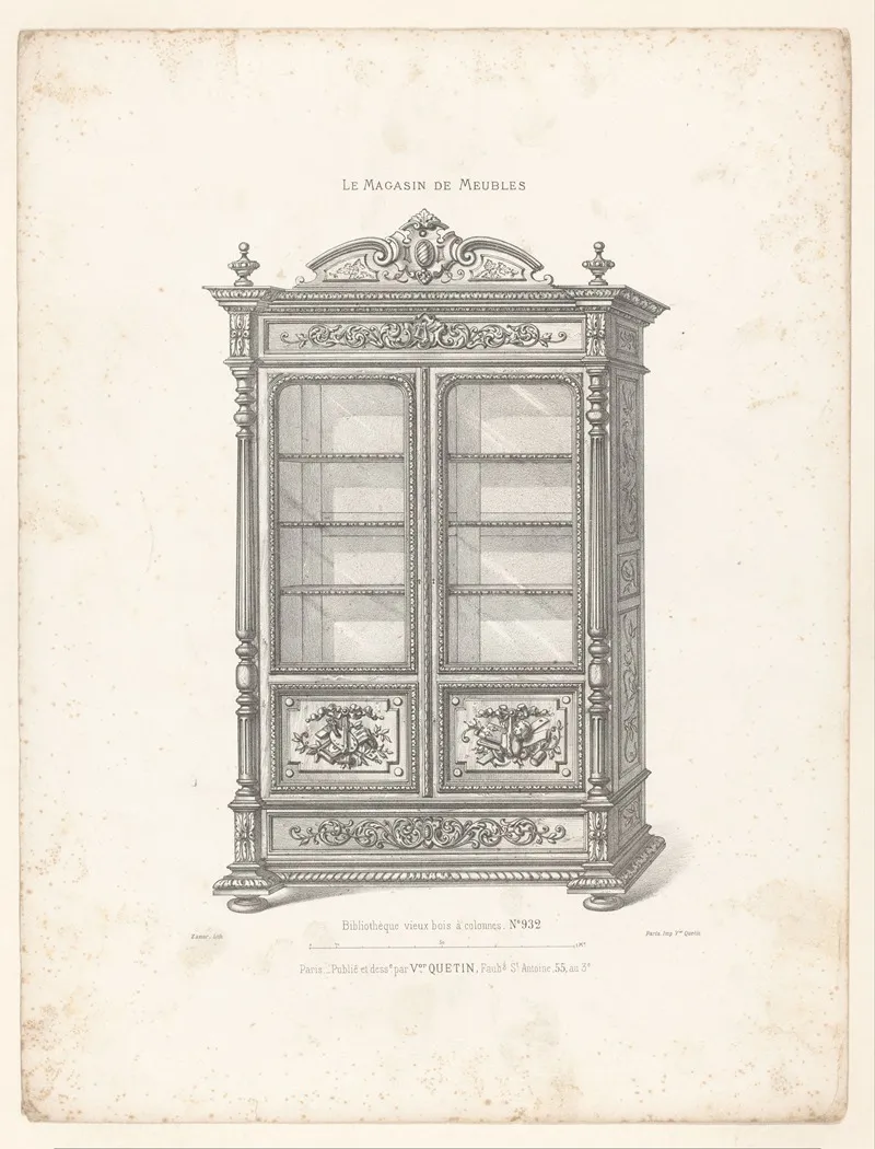 Bibliotheque Vieux Bois A Colonne Wall Art by Victor Léon Michel Quétin - High-Resolution Digital Print
